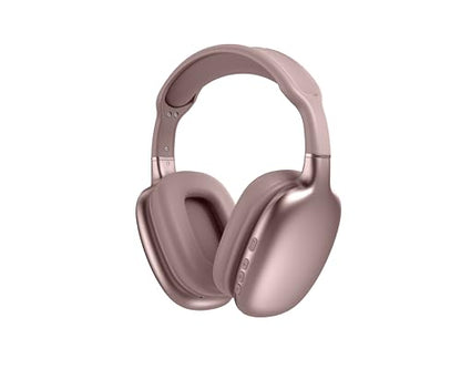 TJ Home Essentials Active Noise Cancellation Bluetooth Over Ear Headphones Leather Wireless Headset Wired Built-in MIC 24H Playtime High Res Audio Travel/Work/Students/Running/Gym((Pink) - color: Pink