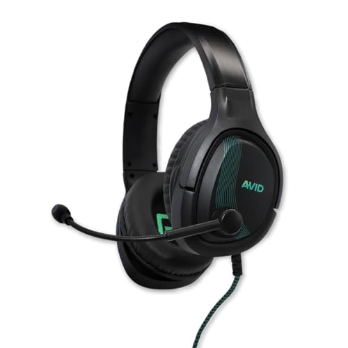 Avid AVIGA™ AP-1000 Gaming Headset, Flip-to-Mute Microphone, Plush Cushion Headband and Over-Ear Cups, 50mm Driver, for PC, Xbox, PS4/5, Mobile, 3.5mm Audio Jack - Black - size: Single