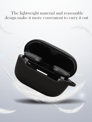 Case for JBL Endurance Race 2 True Wireless in Ear Earbuds,Soft Protective,Shockproof, BOVUGAC Silicone Case Cover with Keychain & Cleaning Kit & Lanyard-Black - color: Black