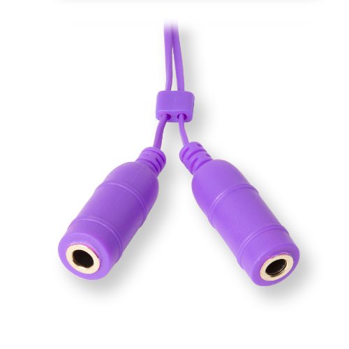 ReTrak Retractable Headphones Splitter, Purple ( ETCABLESPLRL) - color: Purple