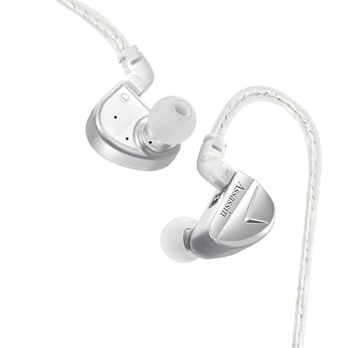 CVJ-Assassin IEM Wired Gaming Earbud,in Ear Monitor Headphone with Boom Mic - color: CVJ-Assassin-Sliver