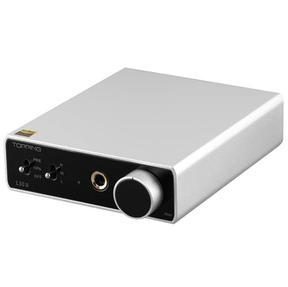 TOPPING L30 II NFCA Headphone Amplifier, 0.3uV Ultra-Low Noise, 144dB Dynamic Range, 0.00006% THD+N, Three Gain Settings, Compatible with High/Low Impedance Headphones (L30 II - Silver) - color: L30 II - Silver