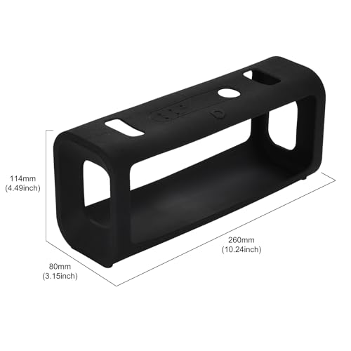 Case for Sony ULT Field 3 Speaker, Shockproof Non-Slip Cover | Custom-fit silicone cover, shockproof, non-slip grip, includes shoulder strap. Protects against scratches, dust, drops. - color: Black