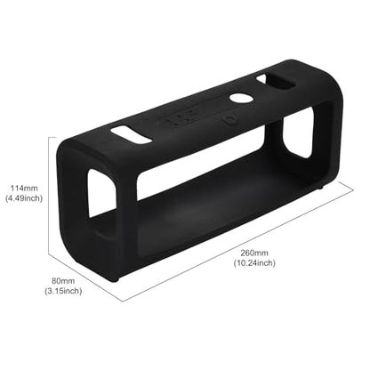 Case for Sony ULT Field 3 Speaker, Shockproof Non-Slip Cover | Custom-fit silicone cover, shockproof, non-slip grip, includes shoulder strap. Protects against scratches, dust, drops. - color: Black