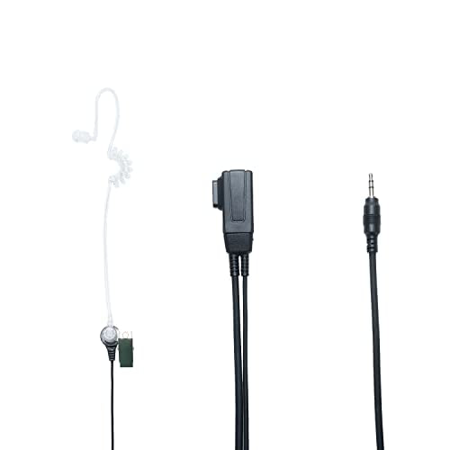 Caroo Walkie Talkie Headset Earpiece 1 Pin Covert Acoustic Tube with PTT Mic Compatible with Cobra CXT195 CX112 ACXT1035r ACXT145 ACXT545 PX655 RX385 RX685 Walkie Talkies Two Way Radio 4 Pack | Surveillance Headset, PTT Mic, Covert, Comfort, Hands-Free, L