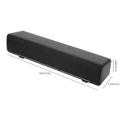 HERCHR USB Speaker Bar Computer Speaker for Desktop, Laptop, PC Speaker Small Soundbar with AUX/USB Connection Portable Mini Sound Bar(Black) - color: Black
