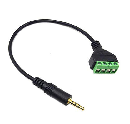 Gold Plated 3.5mm (1/8") 4 Pole TRRS Stereo Audio Balanced Male Jack to AV 4 Pin Screw Video Balun Terminal Adapter Connector Cable 30cm/1FT (3.5mm M/4pin) - color: 3.5mm M/4pin