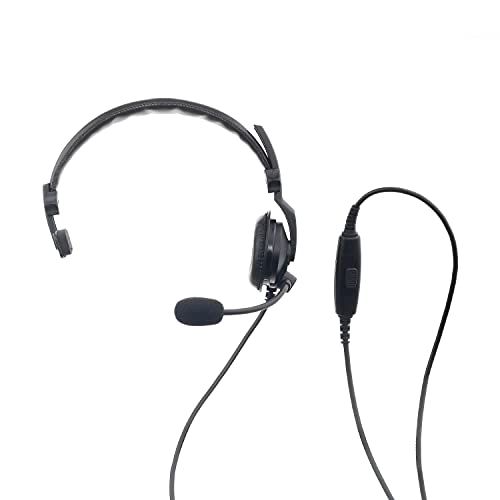Kenwood KHS-7A Over-Head Single Muff Headset with Boom Mic & Inline Push-to-Talk – Lightweight Two-Way Radio Headset TK NX Radios - style: KHS-7A