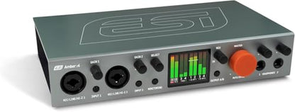 ESI Amber i4 – USB Audio Interface for Producers, Musicians, Singers, Songwriters, and Bands, 4-in/4-out with MIDI I/O, Professional Software Included - size: Amber i4 (2 Pre, 2 Line/4 Out)