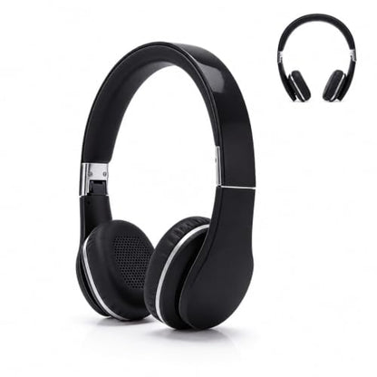 Bluetooth Over Ear Headphones, Black | Wireless, Foldable, Lightweight, Adjustable, For Commute Travel Office Phone PC - color: Black