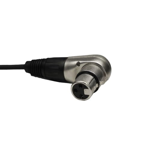 XLR Cable, 1.3 FT Male to Female - Balanced Double Right Angle XLR Plug Jack for Audio Interface, Mixer, Speaker, PA, Camera