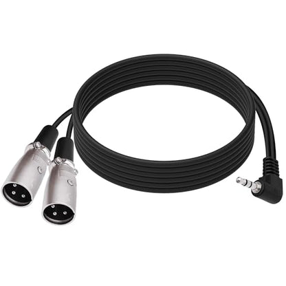 3.5mm TRS to XLR Male Microphone Y Splitter Cable 1.8M | 90 Degree 1/8 inch to Dual XLR Audio StereoPatch Cord,for Microphone Mixer Speaker Amplifer - style: male