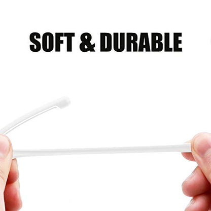 Eyeglasses Silicone Ear Hooks Retainers, Anti-Slip Holder Stoppers, Temple Tips Sleeve Retainer, Spectacle Stay for Eyeglasses, Sunglasses, Reading Glasses (White) - color: White