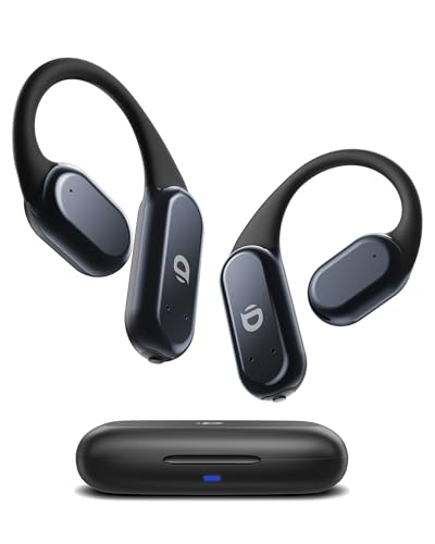 Gen 2 Open Ear Headphones - True Bone Conduction Wireless Earphones, Bluetooth 6.0, Tuned for Audio, Fit for Running, Yoga, Up to 60H Playtime with Case, IP68 - color: Obsidian