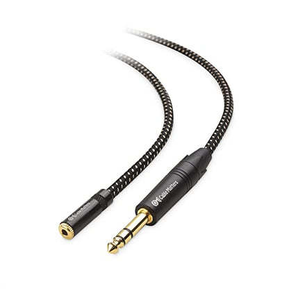 Cable Matters 6.35mm to 3.5mm Headphone Adapter Cable, 10ft | 1/4 Male to 1/8 Female, 3.5mm to 1/4 Adapter, Amp to Headphone Converter, Black - size: 10 ft