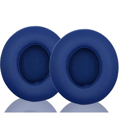 Headphone Replacement Ear Pad Cover Compatible with Beats by Dre Solo3 Solo2 Wired Wireless Headphones Protein Leather Memory Foam Headphone Cushion Ear Muffs-Indigo Blue - color: indigo blue