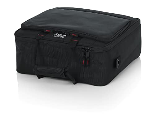 Gator Cases G-MIXERBAG-1515 Padded Nylon Mixer/Gear Carry Bag with Removable Strap, 15 IN X 15 IN X 5.5 IN - Bundle with 10ft Instrument Cable and Austin Bazaar Polishing Cloth