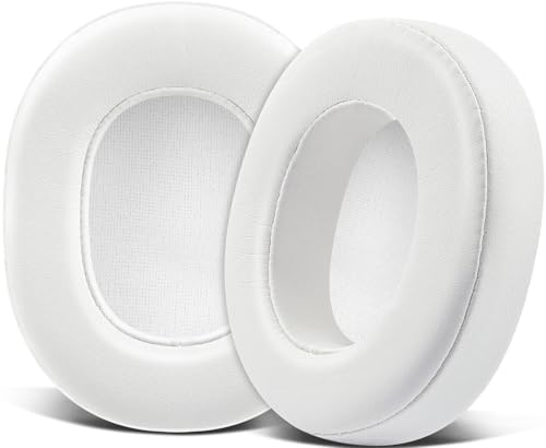 SOULWIT Replacement Earpads for Skullcandy Hesh 3/ANC/Evo & Crusher Wireless/540/ANC/Evo & Venue ANC Over-Ear Headphones, Ear Pads Cushions with Protein Leather, Noise Isolation Foam - White - color: White