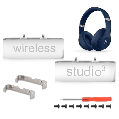 Studio 3 Hinge Headband Connector Replacement Metal Repair Parts Compatible with Beats Studio 3.0 Wireless Over-Ear Headphones Repair Kit (Sliver) - color: Sliver