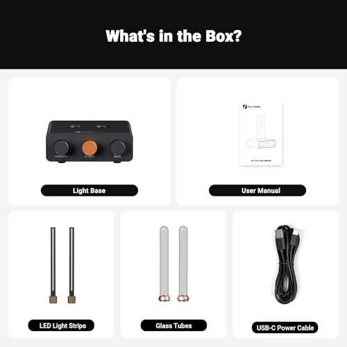 Fosi Audio Box X2 Phono Preamp, Mini Stereo Audio Hi-Fi Preamplifier and Music Visualizer, Sound Pickup Spectrum Analyzer, Vintage Tube RGB Ambient Light