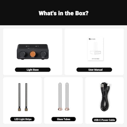 Fosi Audio Box X2 Phono Preamp, Mini Stereo Audio Hi-Fi Preamplifier and Music Visualizer, Sound Pickup Spectrum Analyzer, Vintage Tube RGB Ambient Light