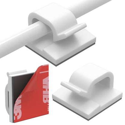 40Pack Adhesive Cable Clips, Wire Holders for Desk Wall Car, White - color: White