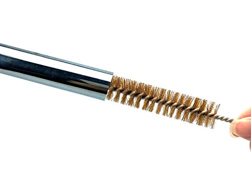 Pipe Cleaning Brush Set with Brass Bristles, 9 Piece Variety Pack for Auto Parts, Bottles,Tubes, Etc.