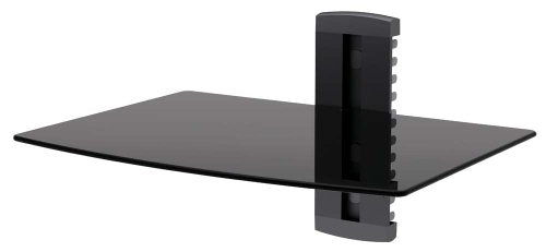 Glass Shelf Wall Mount for Cable Box Component DVR DVD Game Systems Under Tv Bracket (Single Shelf) - size: Single Shelf