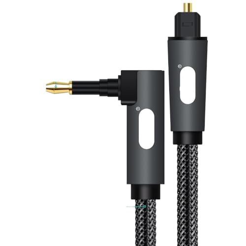Right Angle Optical Audio Cable 90 Degree MI NI Toslink to Optical Cable Male Plug Connector Adapter Ja-ck Optical Cord(1.5m) - size: 1.5m