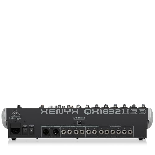 Behringer XENYX QX1832USB Premium 18-Input 3/2-Bus Mixer with XENYX Mic Preamps and Compressors, Klark Teknik Multi-FX Processor, Wireless Option and USB/Audio Interface