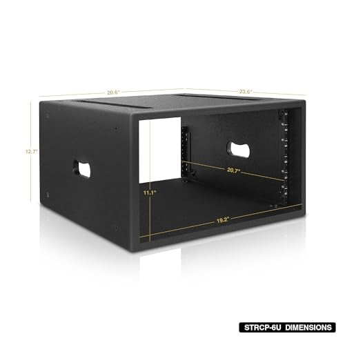 Sound Town 6U PA/DJ Rack/Road Case with 6-Space, Industry-Grade 0.7" (18mm) Plywood with Polyurea Coating, 20.7" Rackable Depth - Pro Tour Grade (STRCP-6U) - size: 6U with 20.7" Depth