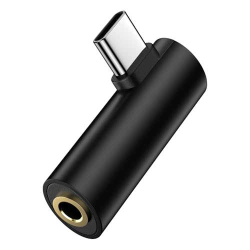 USB C to 3.5mm Headphone Jack Adapter for Samsung Galaxy A17 A16 A35 S26 | Ultra S25 Plus A36 A37 S24 FE S23 Z Fold Flip 8 7 6, Android Phone Right Angle Type C to Aux Audio Adapter Headphone Adapter