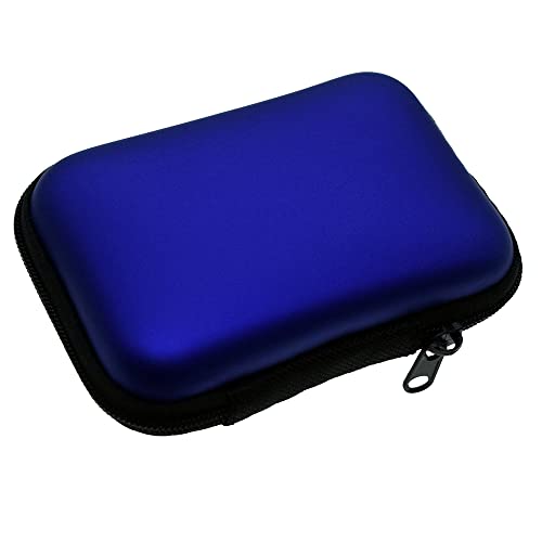 Portable Storage Hard Case Bag Holder Pouch Earphone Carrying Case for SD TF Card Earphone Headphone Earbuds iPod Bluetooth Headset and Charging Cable (Blue) - color: Blue