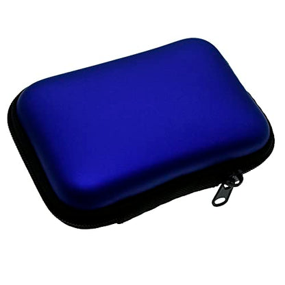 Portable Storage Hard Case Bag Holder Pouch Earphone Carrying Case for SD TF Card Earphone Headphone Earbuds iPod Bluetooth Headset and Charging Cable (Blue) - color: Blue