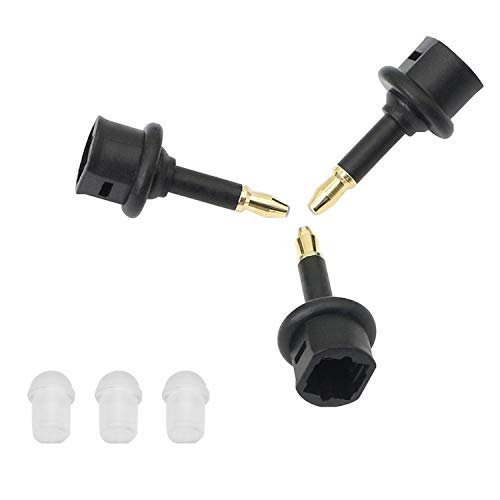 GELRHONR Digital Fiber Optic Toslink to 3.5mm Jack (Mini Toslink),Female to 3.5 mm Mini Male Optical Audio Connector Adapter（3pack）