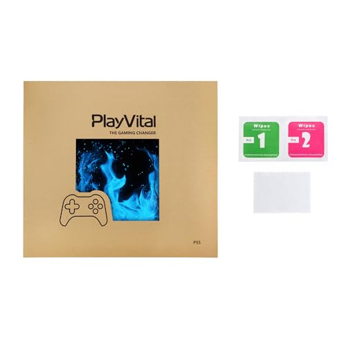 PlayVital Full Set Skin Sticker for ps5 Slim Console Disc Edition (The New Smaller Design), Vinyl Skin Decal Cover for ps5 Controller & Headset & Charging Station & Media Remote - Blue Flame - color: Blue Flame