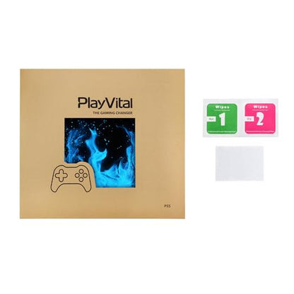 PlayVital Full Set Skin Sticker for ps5 Slim Console Disc Edition (The New Smaller Design), Vinyl Skin Decal Cover for ps5 Controller & Headset & Charging Station & Media Remote - Blue Flame - color: Blue Flame