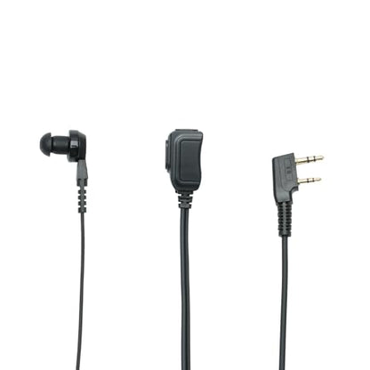 in-Ear Earpiece Compatible with Kenwood TK-3360 Baofeng UV-5RTP | In-ear bud, PTT mic, K1 2-pin; Compatible with TK-3140 TK-3402 BF-888S BF-F8HP UV-5R H-777 RT21 RT7