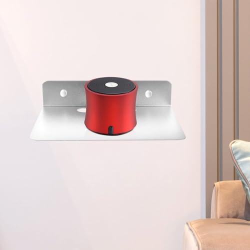 Small Aluminum Floating Wall Shelf for Speakers and Monitors, Sturdy and Easy to Install Wall Mount Holder, for Craft Room and Kitchen Organization