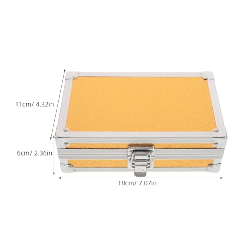 Lockable Equipment Storage Case: 7'' Aluminum Hard Shell Briefcase with Pre-Diced Protective Foam - Carrying Case for Wireless Mic Setups Camera Gear - color: Golden
