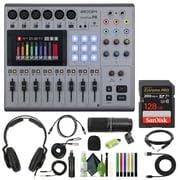 Zoom PodTrak P8 Podcast Recorder + USB-C Cable Bundle | For Podcasting & Interviews + ZDM-1 Podcast Mic Pack + Balanced Interconnect