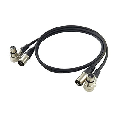 WJSTN Right Angle XLR Microphone Cable, 90-Degree Female to Straight Male Balanced Cord 3 ft 2Pack - size: 3FT