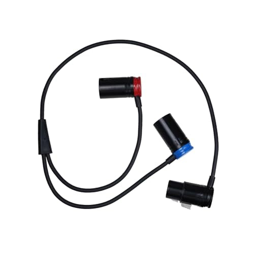 XLR Splitter Cable XLR Y Splitter, Low Profile Microphone Splitter Cord Audio Adapter Cable, 360 Degree Rotatable Right Angle Adjustable Female to Dual Male Balanced Microphone Splitter(1.6FT)