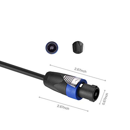 Pro 50ft 12 Gauge Speakon to Speakon Male Audio Speaker Cable, Single - size: 50ft