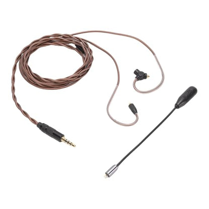 IEM Earphone Cable, OFC Gold Plated Replacement Cable, 3.9ft, with Detachable Microphone, 3.5mm to MMCX, Fit for SE215 SE315 SE425 SE535 SE846, for Music, Studio