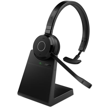 Jabra Evolve 65 TE (Third Edition) Wireless Single-Ear Headphones w/Charging Stand - Noise-Canceling Mic, 16 hrs Battery Life, Dual Connectivity, MS Teams Certified, Supports Other Platforms, Black