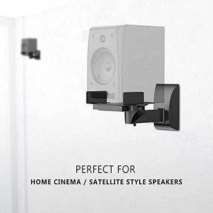 WALI Speaker Wall Mount, Surround Sound Speaker Stand with Adjustable Swivel Tilt Angle, Large Bookshelf Speaker Wall Mount for Living Room, Home Theater, Hold up to 66 Lbs, (SWM201XL), 2 Pack, Black - size: Larger