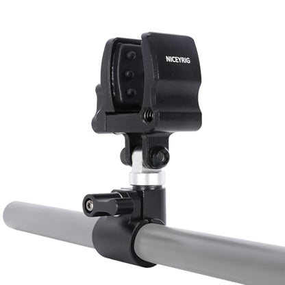 NICEYRIG Shotgun Microphone Holder Universal for Microphone/LED Torch - 628 | 18.5mm - 35mm Adjustable Aluminum Clamp for 15mm Rod Mount Shocks and Noises Absorption