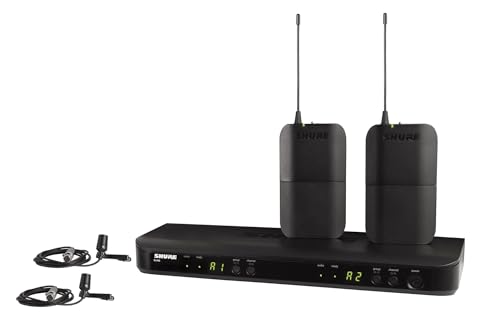 Shure BLX188/CVL Dual Lavalier Audio System H10 Band (542–572 MHz) – BLX88 Dual Receiver, (2) BLX1 Bodypacks & (2) CVL Cardioid Lavalier Mics, Up to 14 Hr Battery, 300 ft Range - style: H10: 542-572 MHz
