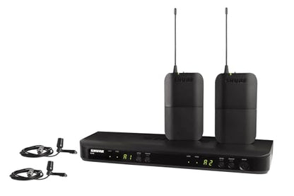Shure BLX188/CVL Dual Lavalier Audio System J11 Band (596–620 MHz) – BLX88 Dual Receiver, (2) BLX1 Bodypacks & (2) CVL Cardioid Lavalier Mics, Up to 14 Hr Battery, 300 ft Range | Dual-channel receiver with CVL condenser microphones and bodypack transmitte